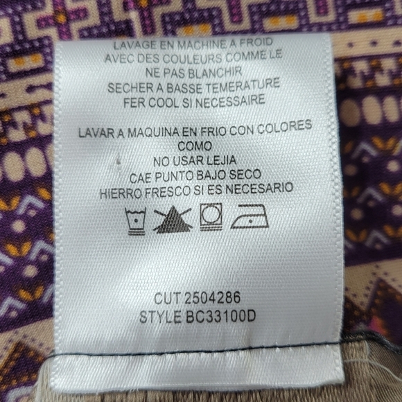 BCBGMaxAzria Dress Size M Dolman Sleeves Jersey Knit Stretchy Purple Combo New - Picture 10 of 13